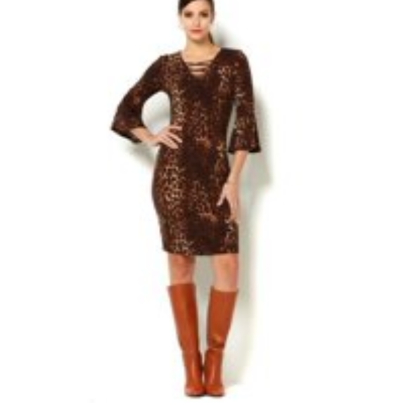IMAN Dresses & Skirts - IMAN PLATINUM SIGNATURE LEOPARD PRINT DRESS XS
